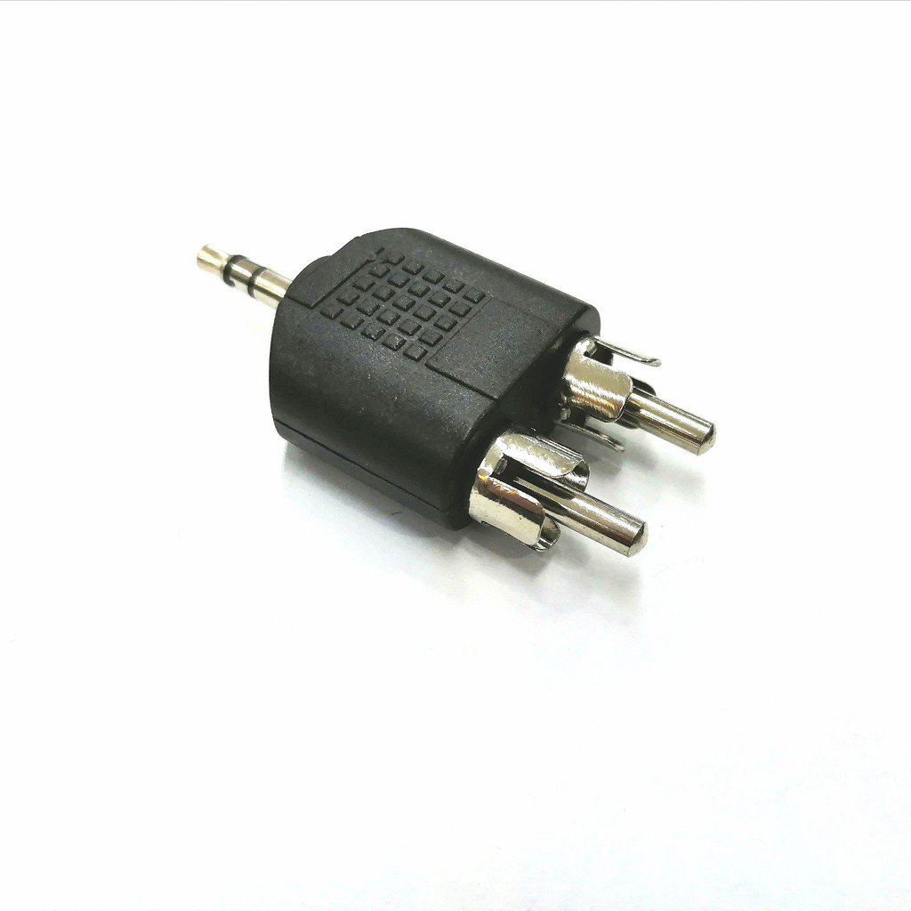 Converter Adapter Jack 3.5mm M Ster To RCA*2 M ตัวแปลงเสียงแจ็ค 3.5มม. Ster ออก RCA*2