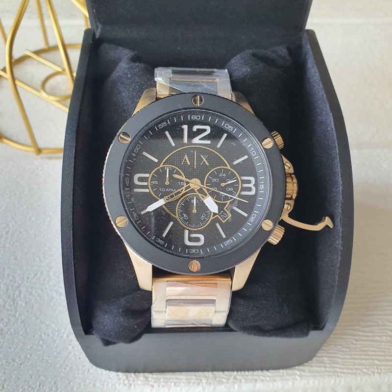 ?ผ่อน0%~แท้100%? Armani Exchange AX1511 Chronograph Gold-Tone Stainless  Steel Watch นาฬิกาข้อมือ | Shopee Thailand