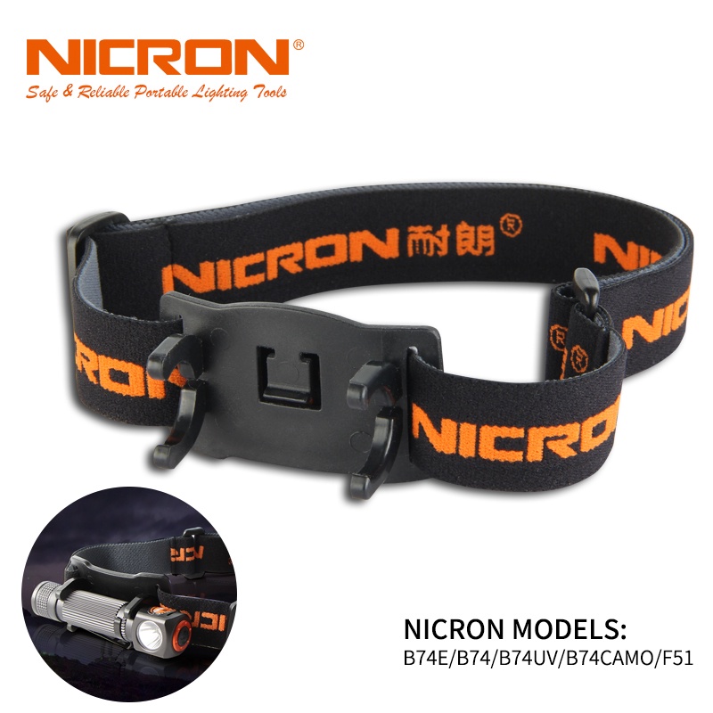 NICRON HB10 ที่คาดผมและขายึดสําหรับ B74e/B74/B74camo/B74uv/F51 ใช้เป็นไฟหน้าที่หมวกกันน็อค B74e-headband