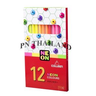 Colleen ดินสอสีไม้(สีสะท้อนแสง) คลอรีน 1 หัว 12 สี  รุ่น775N นีออน