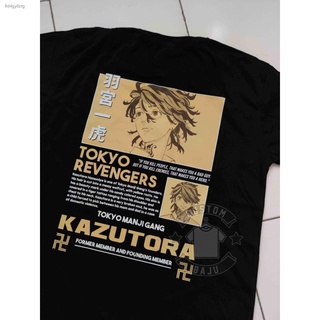 เสื้อยืดสีดำอินเทรนด์เตรียมจัดส่ง✒เสื้อยืด พิมพ์ลายการ์ตูนอนิเมะ Kazutora Only Valhalla Tokyo Revengers 536S M L   XL  X