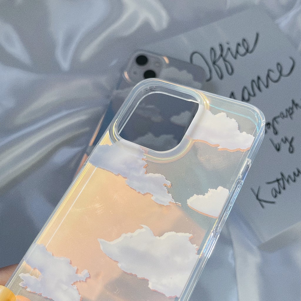 (มี15) พร้อมส่งในไทย เคสโทรศัพท์ ลาย โฮโลแกรมเมฆ TPU-S1099