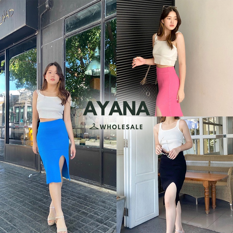 กระโปรงไหมพรมสไตล์เกาหลีสีพื้นๆ กระโปรงไหมผ้าผ่าชายข้างเซ็กซี่เบาๆ ราคาถูกมากพร้อมส่ง