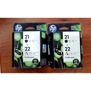 Hp 21+22 แพ็คคู่ (มีกล่อง) อิงค์เจ็ทแท้ Deskjet 1402, 1410, 3920, 3940, D1360, D1460 D1550 / D1560 / D2360