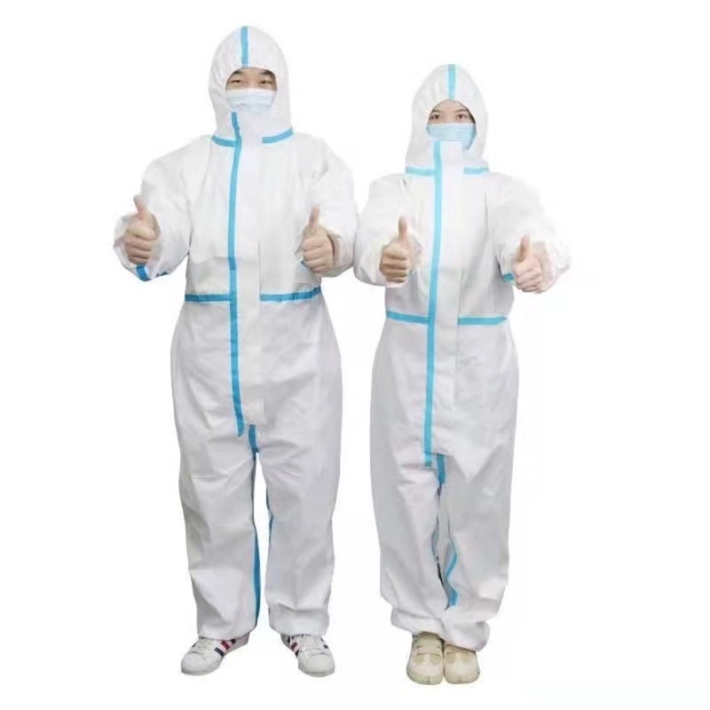 ชุด PPE  แถบสีฟ้า มาตรฐาน GB 19082-2009 ใช้ในทางการแพทย์