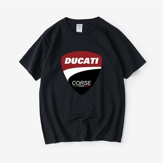 เสื้อยืดผู้ชาย โลโก้ Ducati โลโก้รถจักรยานยนต์ขี่รถจักรยานยนต์ที่กำหนดเองเสื้อยืดแขนสั้นเสื้อผ้าเกาหลีผู้ชายและผู้หญิงรอ