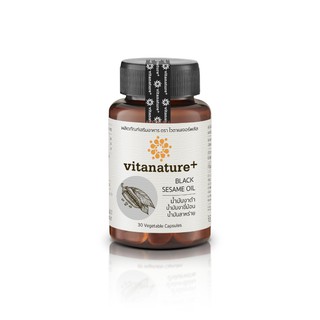 Vitanature+ Black Sesame Oil ผลิตภัณฑ์เสริมอาหาร น้ำมันงาดำผสมน้ำมันงาขี้ม้อน (ตรา ไวตาเนเจอร์พลัส) 1 กระปุก