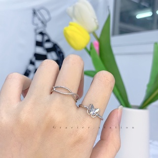 เซ็ตแหวน 2 วง ผีเสื้อสีเงิน🦋💍