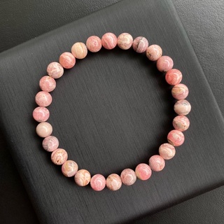 กำไลหินแท้ โรโดโครไซต์ (Rhodochrosite) ไซส์เล็ก 6mm / 8mm 🍣