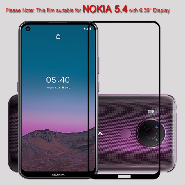 ฟิล์มกระจกนิรภัยกันรอยหน้าจอ แบบเต็มจอ สําหรับ Nokia 5.4 nokia5.4