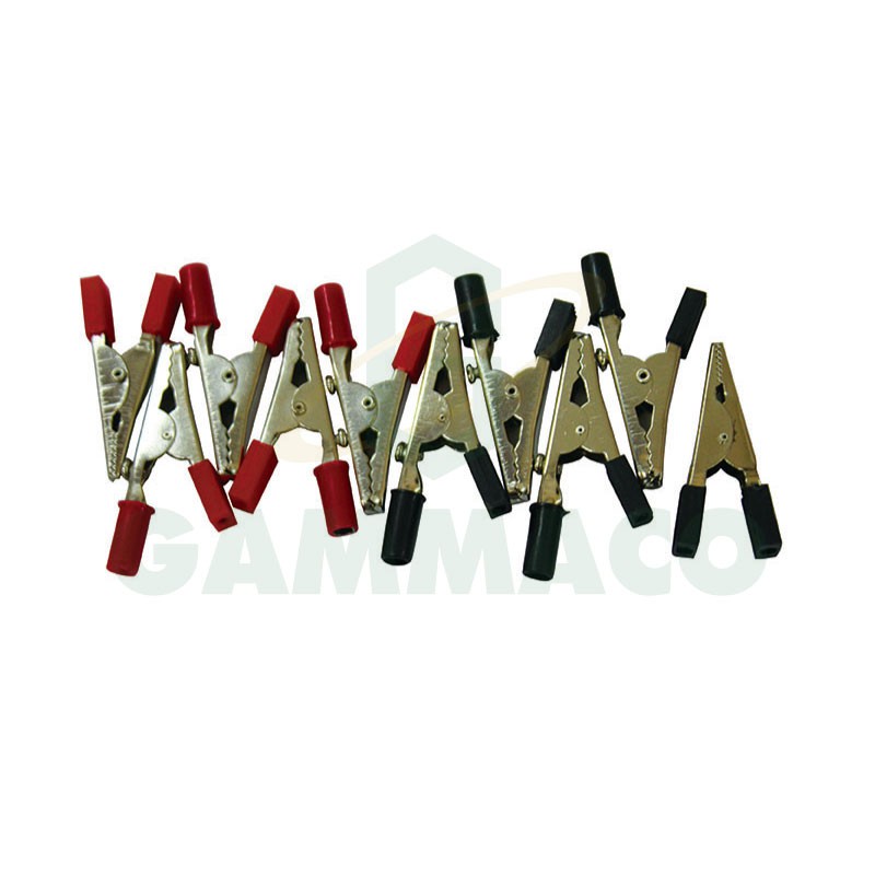 คลิปปากจระเข้ อย่างดี (10 อัน/ชุด) / Crocodile Clip - Plastic Sleeved (High Quality) (10 pcs./set) [2012009]