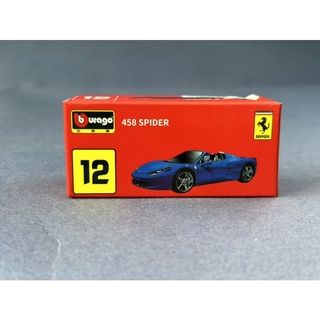 Ferrari 458 Spider #12 กล่องยับมุมตามภาพ Scale 1:64 ยี่ห้อ Burago