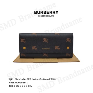 BURBERRY กระเป๋าสตางค์ใบยาวหญิง รุ่น Black Ladies EKD Leather Continental Wallet Code: 8005818 1