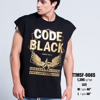 BJ JEANS เสื้อยืด Sleeveless รุ่น CODE BLACK : TTMSF-0065