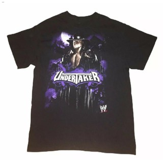 เสื้อยืดผ้าฝ้ายพิมพ์ลายขายดี WWE Authentic Hybrid กราฟแขนสั้น Undertaker Black