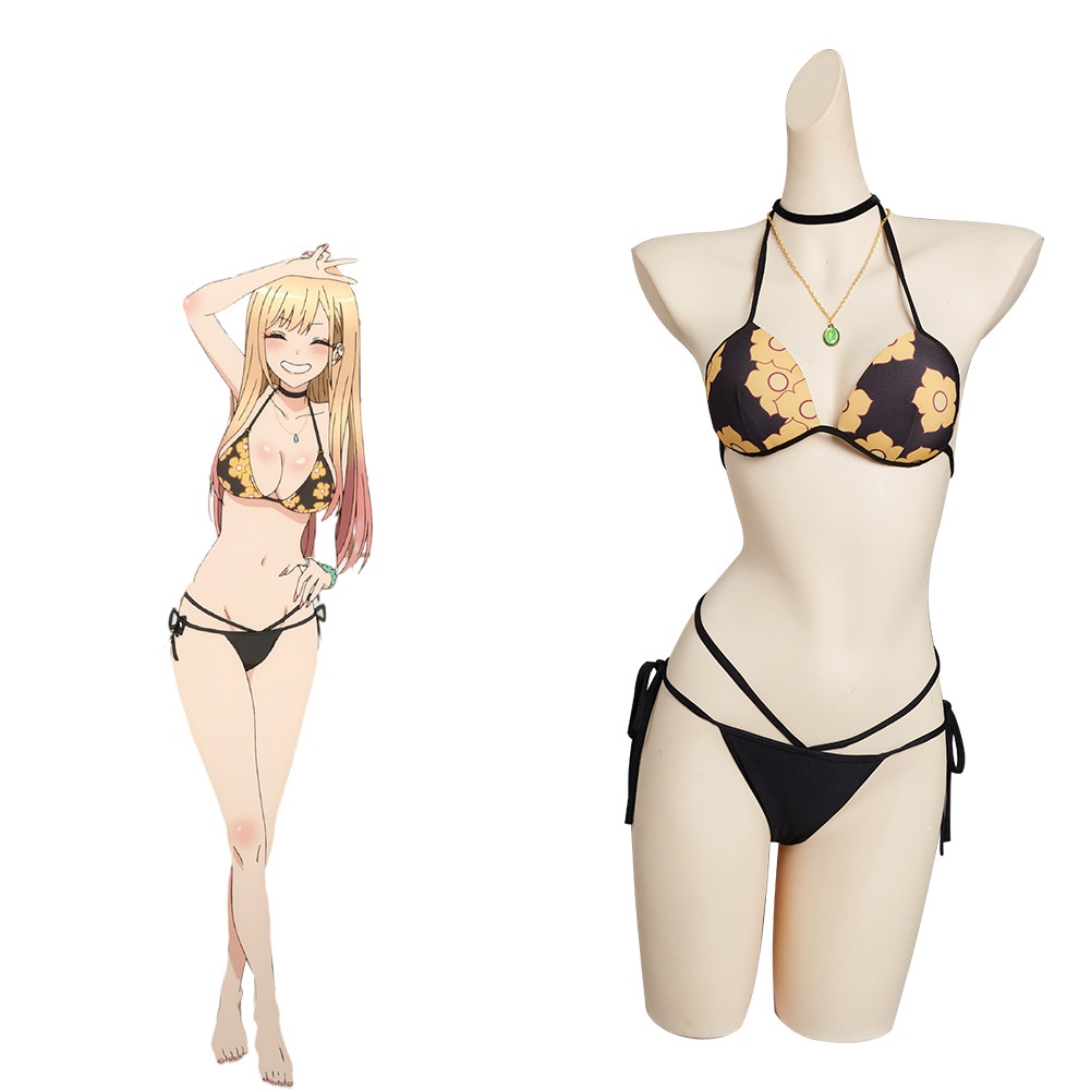 ในสต็อก Anime My Dress-Up Darling Marin Kitagawa คอสเพลย์เครื่องแต่งกายชุดว่ายน้ําชุดฮาโลวีน Carnival ชุด