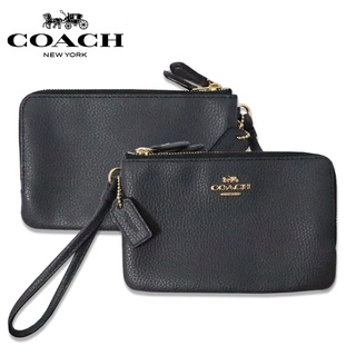 Valensia กระเป๋า กระเป๋าตังค์ COACH_WOMEN PBL LTH DBL CRN ZIP-IM/EB (รุ่น F87590)