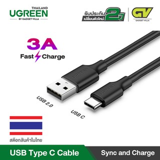 UGREEN 3A USB C Fast Charge &amp; Data Cable สายชาร์จ Type C รุ่น US287 ยาว 25ซม - 2 เมตร สำหรับมือถือที่ใช้ Type C