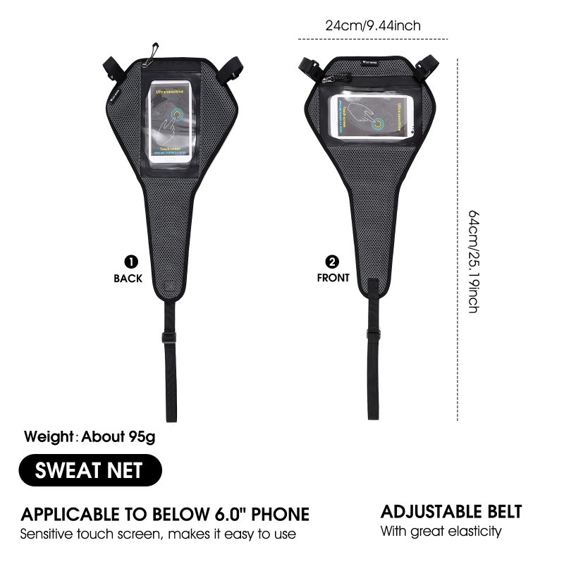WEST BIKING จักรยาน Sweatband กระเป๋าโทรศัพท์ Anti เหงื่อตาข่ายอุปกรณ์เสริมสําหรับจักรยานเสือหมอบการฝึกอบรม Rigs Spin Bikes ราคา ถูกที่สุด ดีลบีเคเค แกลเลอรีภาพที่ 7