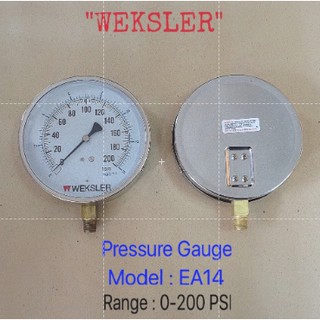 (แท้100%) PRESSURE GAUGE "WEKSLER" EA14, หน้าปัด 4.5"