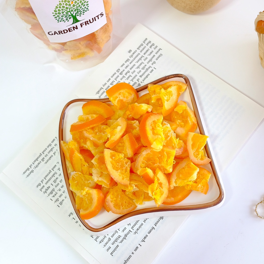 Sunkrit Orange Chunk ส้มอบแห้งแบบชิ้น ส้มอบแห้ง ผลไม้อบแห้ง เกรด A เกรดส่งออก By Garden Fruits