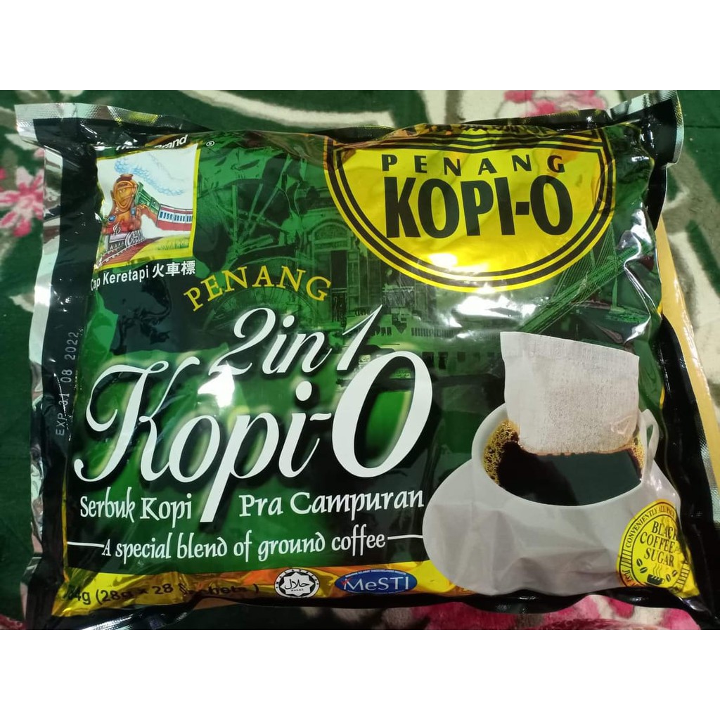 กาแฟดำสำเร็จรูป 2 in 1 (โอเลี้ยง) หรือ KOPI O แบบชง 28 g.