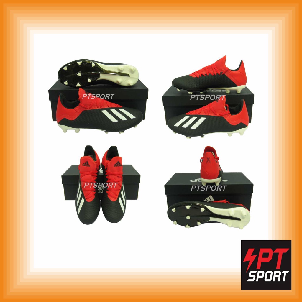 รองเท้าฟุตบอล รองเท้าสตั๊ด Adidas BB-9366 X 18.3 FG ดำ