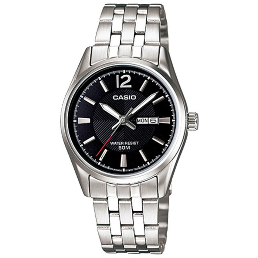 Casio นาฬิกาข้อมือผู้หญิง สายสแตนเลส รุ่น LTP-1335D-1AVDF-สีเงิน
