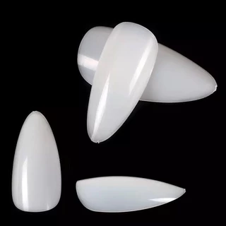 11 # 500 ชิ้น หยดน้ำ ปลายแหลม เล็บปลอม เล็บพีวีซี Nail tips art piece thin ladder-shaped tip short water drop