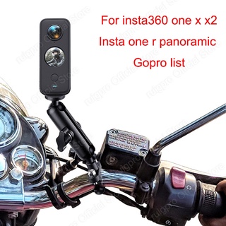 เมาท์ขาตั้งกล้องโลหะ ติดแฮนด์บาร์รถมอเตอร์ไซค์ สําหรับ GoPro OSMO action insta 360 one RS/R x x2