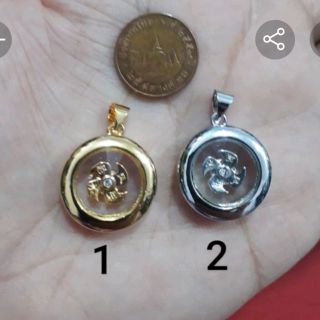 จี้กังหันใบพัดหมุนได้ สีเงิน สีทอง แจ้งแบบที่แชท