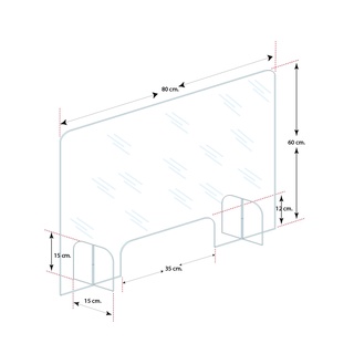 ฉากกั้นอะคริลิค หนา 4 มิล ป้องกันละออง เเบบใสและถอดประกอบได้ ขนาด 60*80 ซม.