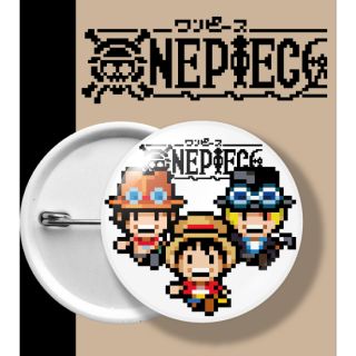 ONE PIECE BADGE PIXEL เข็มกลัด วันพีช กลุ่ม ลูฟี่ ซาโบ เอส