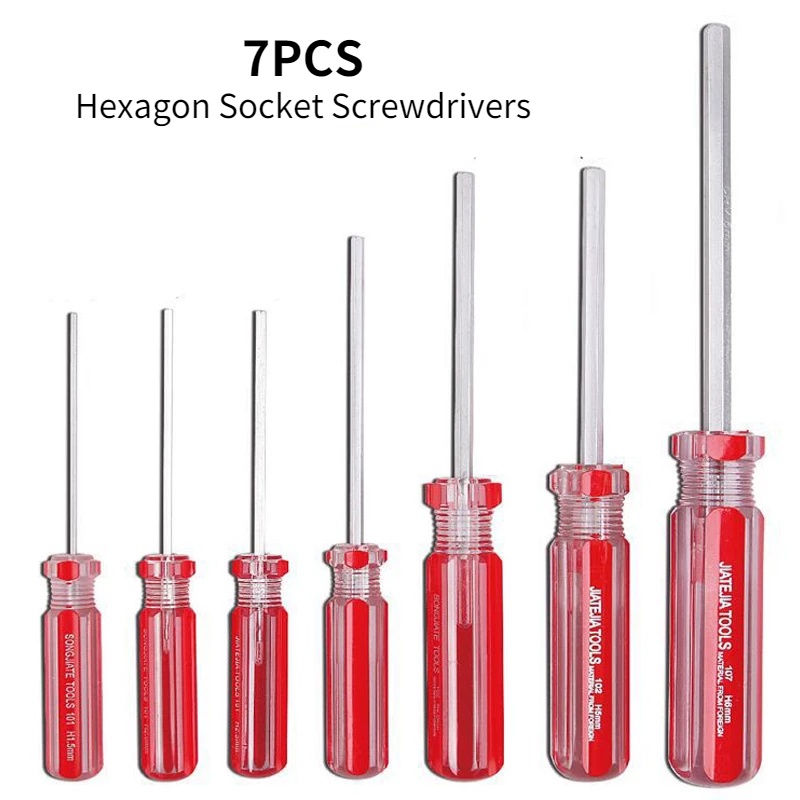 7 PCS Multiple Models Screwdriver Hand Tools CR-V Flat Head Hex Screw-Driver Magnetic Allen Bolt Dri