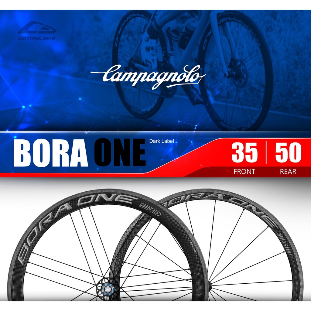 ล้อคาร์บอน CAMPAGNOLO BORA ONE 35หน้า 50หลัง AC3 Clincer(ยางงัด) สี Bright - RIM BRAKE