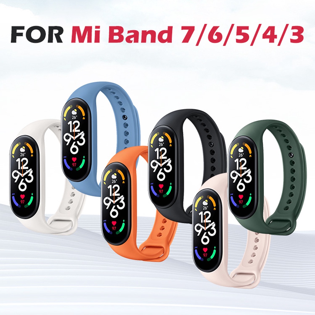 สายนาฬิกาข้อมือซิลิโคน แบบเปลี่ยน สําหรับ Xiaomi Mi Band 7 Mi Band 6 5 4 3 Strao
