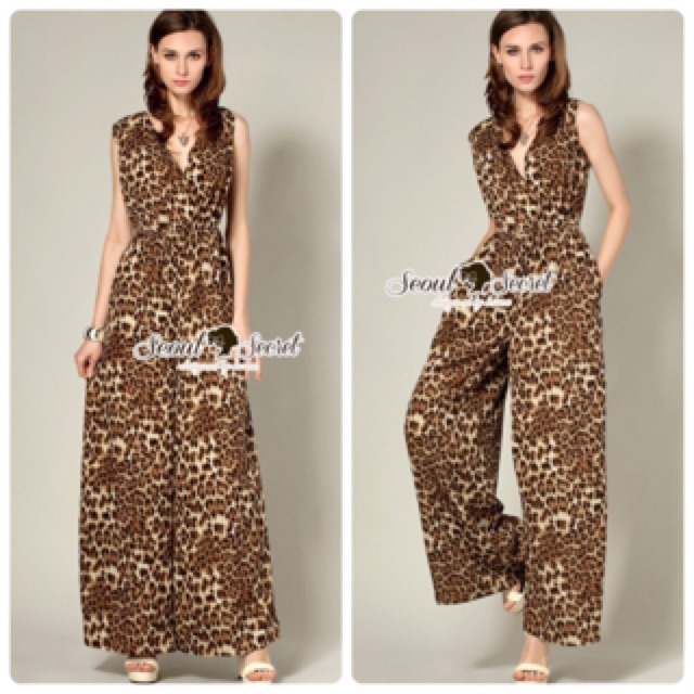 Seoul Secret Say's... Leophard Girl Nifty Long Playsuit