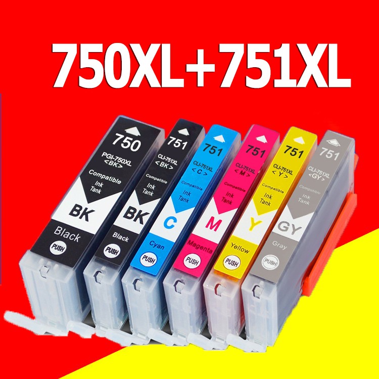 PGI 750 CLI 751 หมึก PGI 750XL CLI 751XL สีดำ PGI750XL CLI751XL ตลับหมึกสำหรับ Canon IP8770 IP7270 I