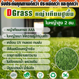 หญ้าเทียม ปูพื้น Dgrass หญ้าเทียม ตกแต่งสวน สีเขียว (ใบหญ้าเล็ก) ความสูง 2 ซม. ROTHENBURG Green-All (2R เขียวล้วน)