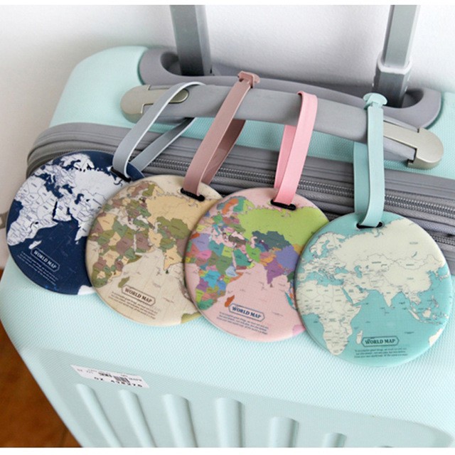 WORLD MAP กระเป๋าเดินทางป้ายป้ายป้าย (Suitcase แตกง่าย) J40