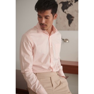 เสื้อเชิ้ตผู้ชาย สี Old rose แบรนด์ Percept  ดูแลรักษาง่าย รีดง่าย กันแบคทีเรีย ผ้า TC Twill