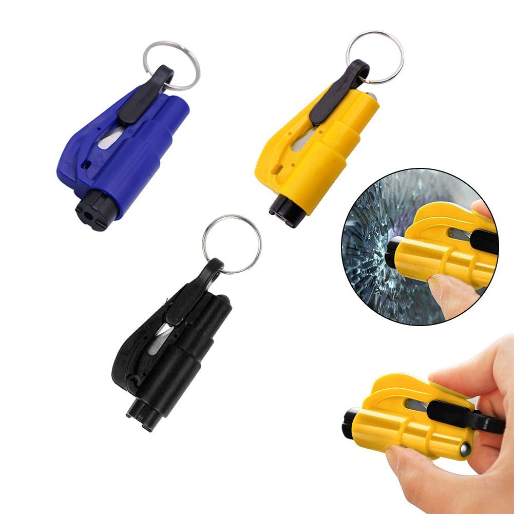 Details about   Mini easy to carry car safety hammer 3 in 1 window breaker hammer car key ring