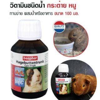 Beaphar Cavi Fruit บีฟาร์ - เควี่ฟรุต วิตามินซี วิตามินน้ำและเกลือแร่สำหรับหนูแกสบี้และกระต่าย (100 ml.)