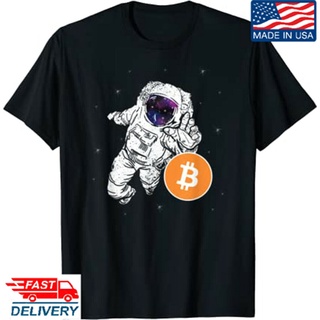 เสื้อยืด พิมพ์ลายนักบินอวกาศ Bitcoin Blockchain Btc Bitcoin แฟชั่นยอดนิยม