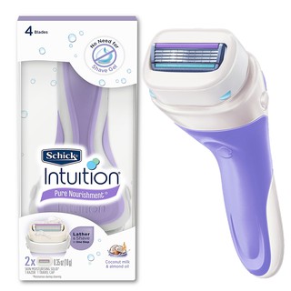 Schick Intuition Pure Nourishment Womens Razor with Coconut Milk and Almond Oil, 1 Handle with 2 Refills ชุดมีดโกน