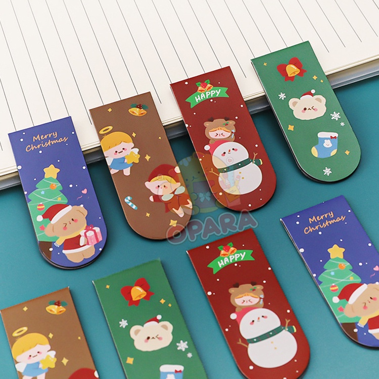 (OPARA)🎅ที่คั่นกระดาษ คั่นหนังสือ แบบแม่เหล็ก ลายการ์ตูน X'mas (1 แพ็ค 4 ชิ้น)🎅 - รูปที่ 5