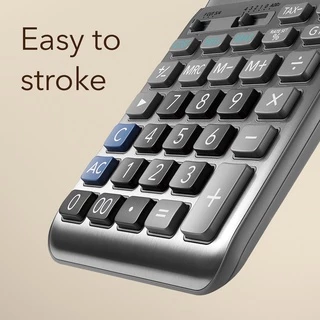 Casio Calculator เครื่องคิดเลข คาสิโอ รุ่น JF-120FM แบบตั้งโต๊ะ ดีไซน์โค้งมน 12 หลัก สีเทา