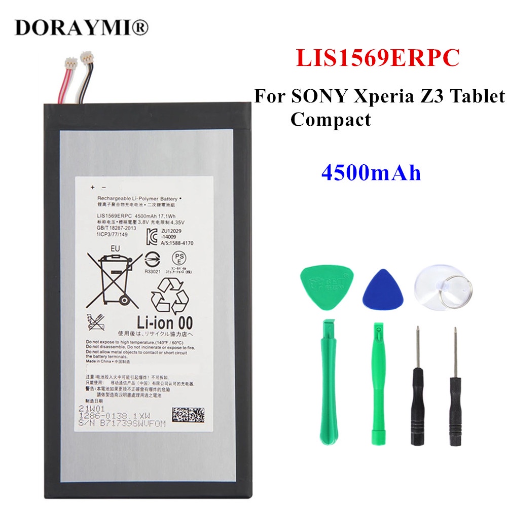 Original LIS1569ERPC Replacement Battery For SONY Xperia Z3 Tablet Compact 4500mAh Tablet Batteries+Tools
