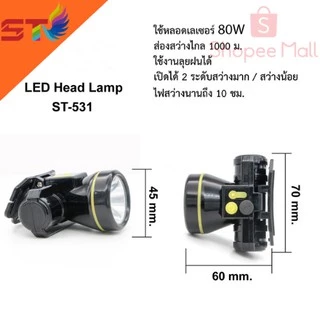 ST ไฟฉายคาดหัว แรงสูง ชาร์จไฟบ้าน LED ขนาดเล็ก น้ำหหนักเบา หน้าไฟคาดหัว ไฟส่องกบ รุ่นST-531