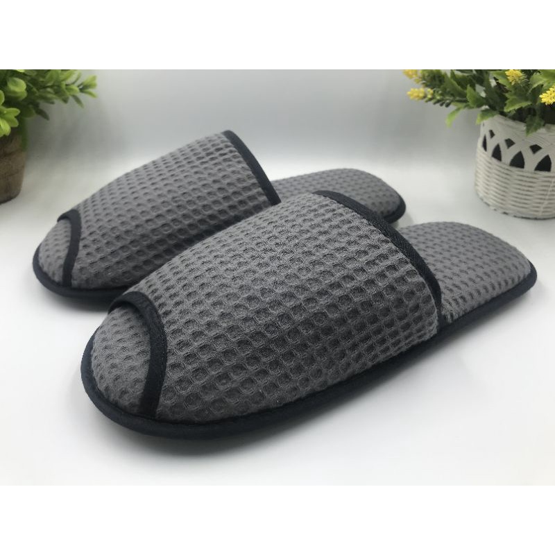 สลิปเปอร์โรงแรม รองเท้าใส่ในบ้าน รังผึ้ง สีเทา พื้นหนานิ่ม EVA Blue sleep